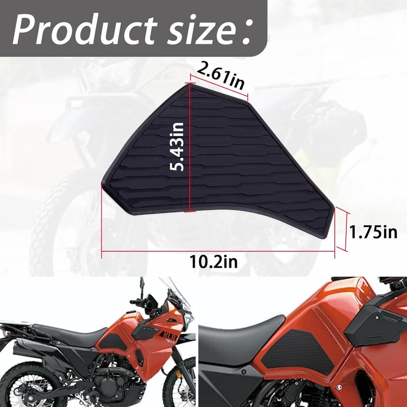 Ciuouient Motorcycle SideTank Pad, Gas Oil Fuel Tank Pad, Rubber Decal Tank Protector, Anti-Slip Scratch-Resistant Protector Sticker Compatible with Kawasaki KLR650 2022-2024 - Image 4